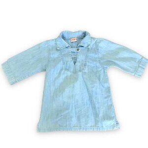 BaoBab Collection Little Girl's Chambray Denim Tunic Shirt Size 5T Made in India